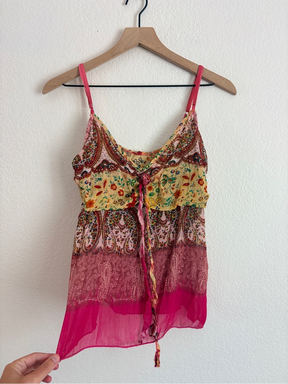 Vintage Y2K Boho Festival Paisley Tank Top - Picture 2 of 12